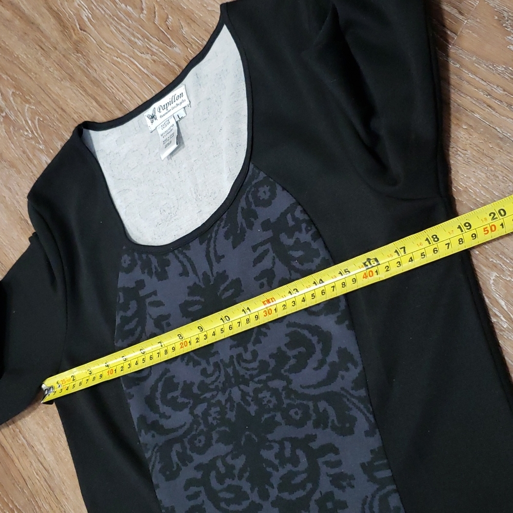 (L) Papillon Vancouver Los Angeles Paisley Slim Fit Dress Comfy Business Office - Picture 7 of 10